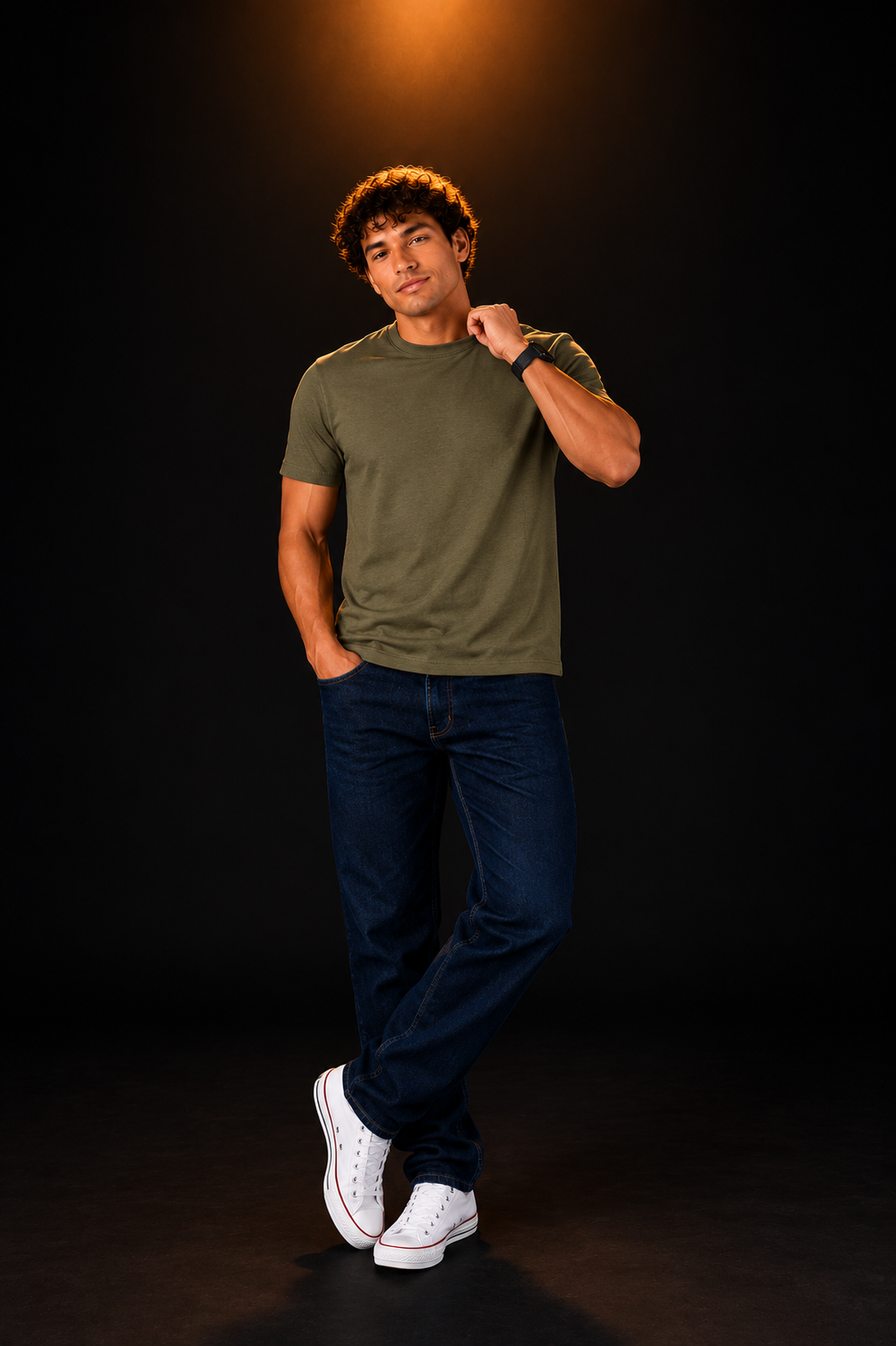 Camiseta Clasica Elegante / verde oliva
