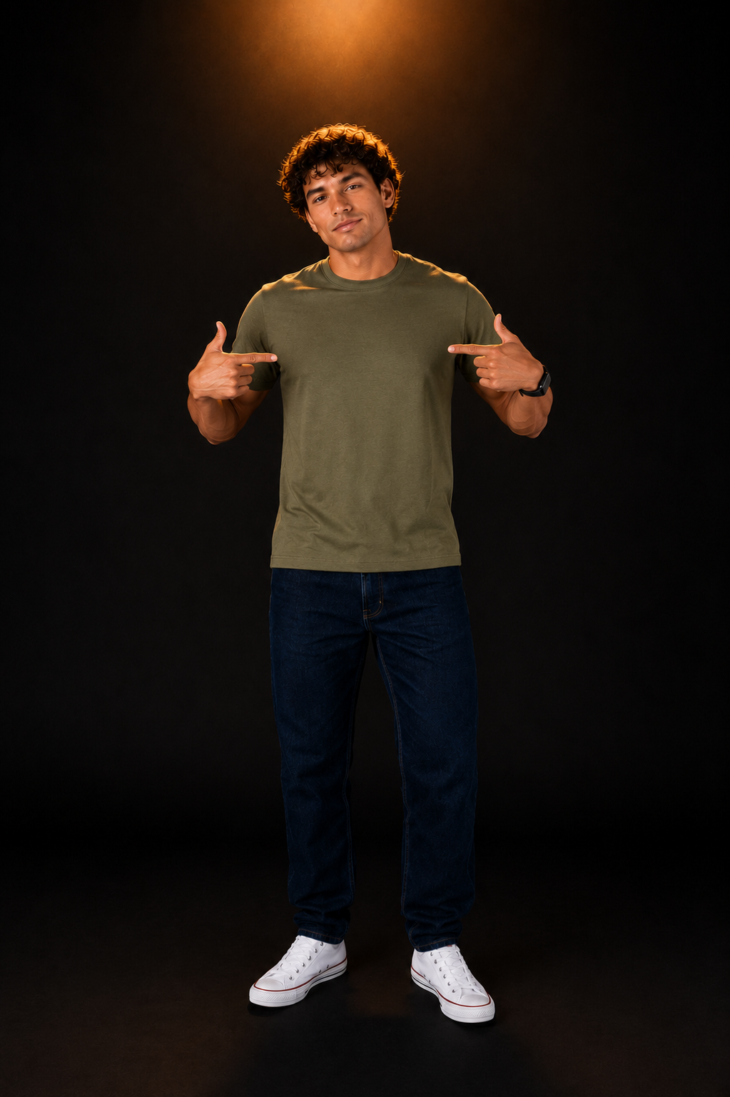 Camiseta Clasica Elegante / verde oliva