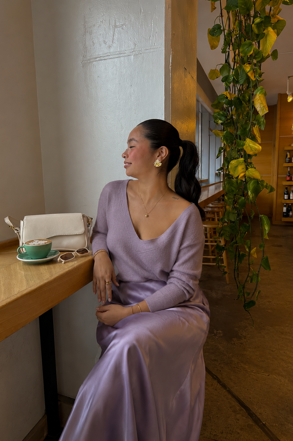 Aida | Vestido de satin con suéter incluido