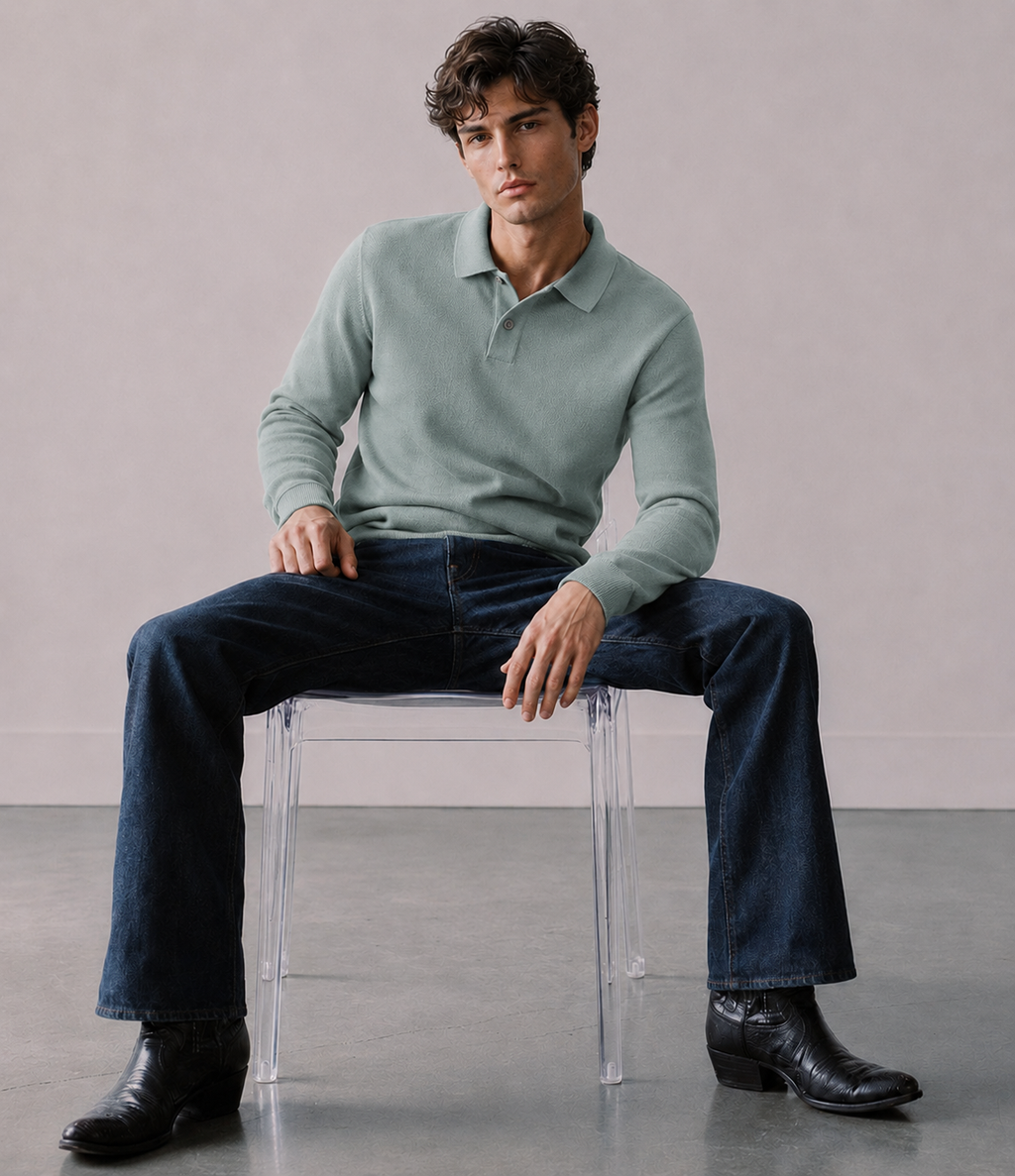 Mariano / polo elegante manga larga