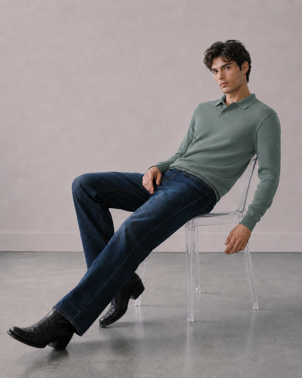 Mariano / polo elegante manga larga
