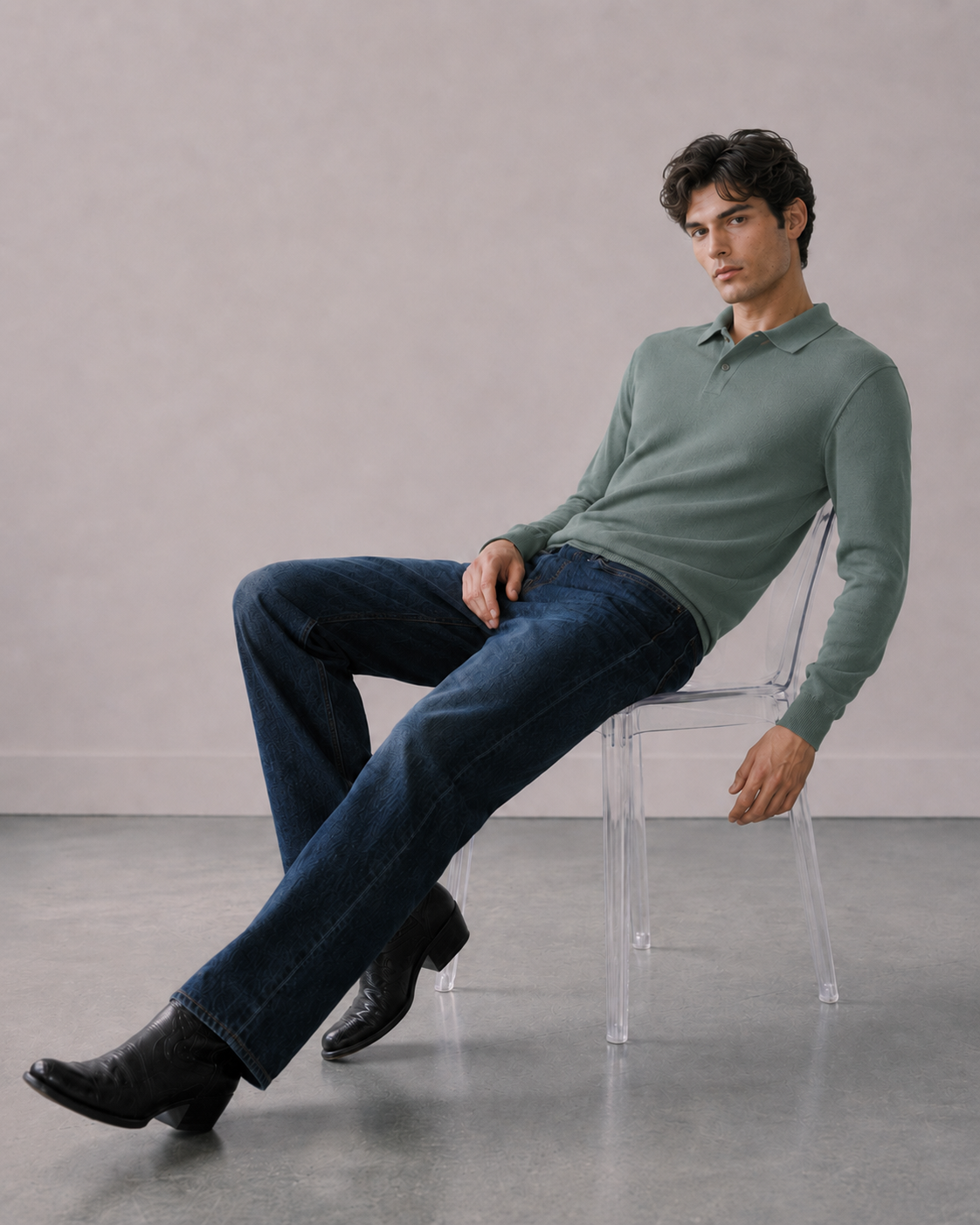 Mariano / polo elegante manga larga