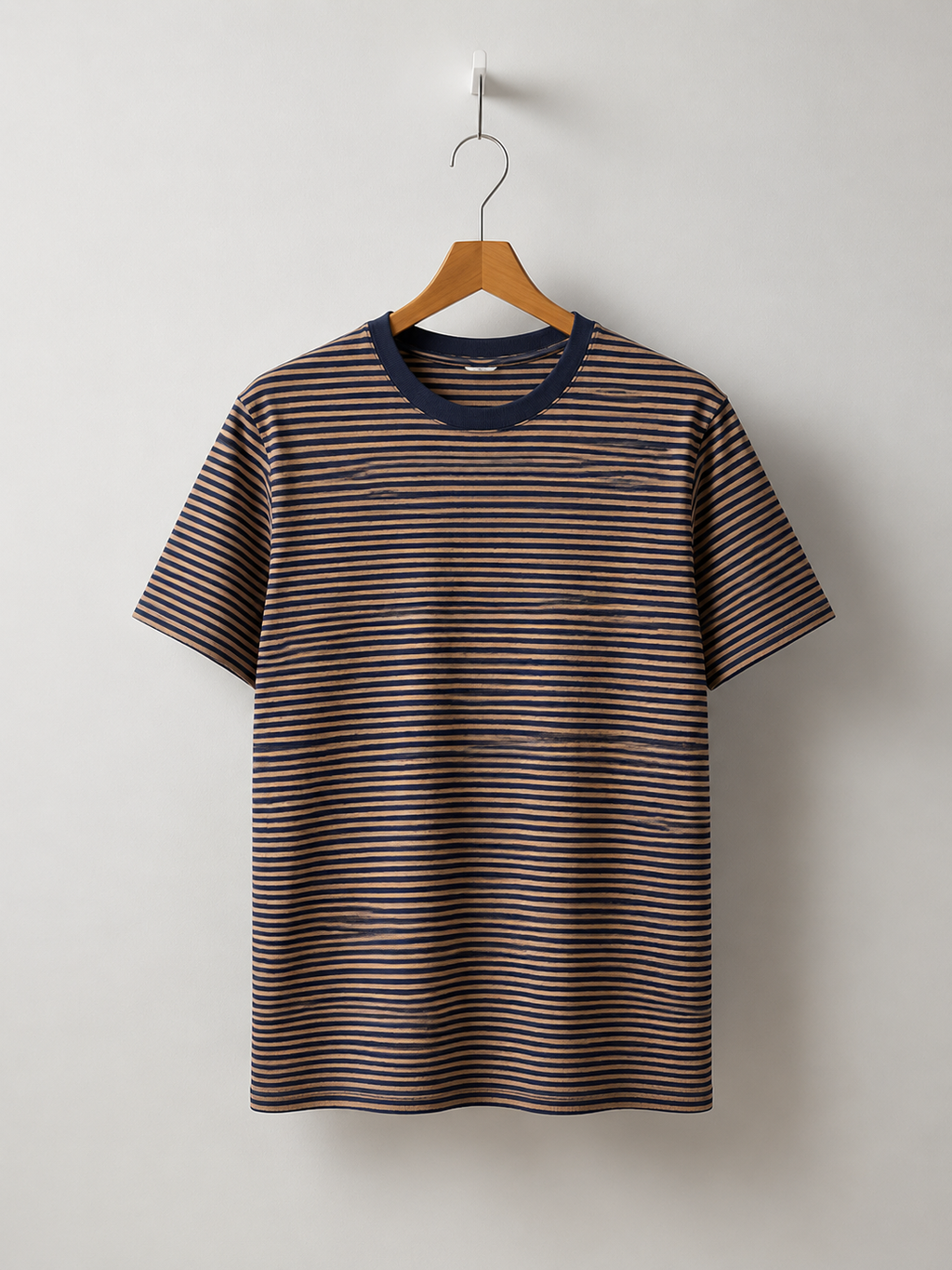 Camiseta clásica de rayas / azul marino y caribú