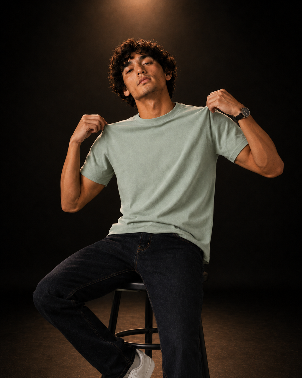 Camiseta Clasica Elegante / Verde oscura