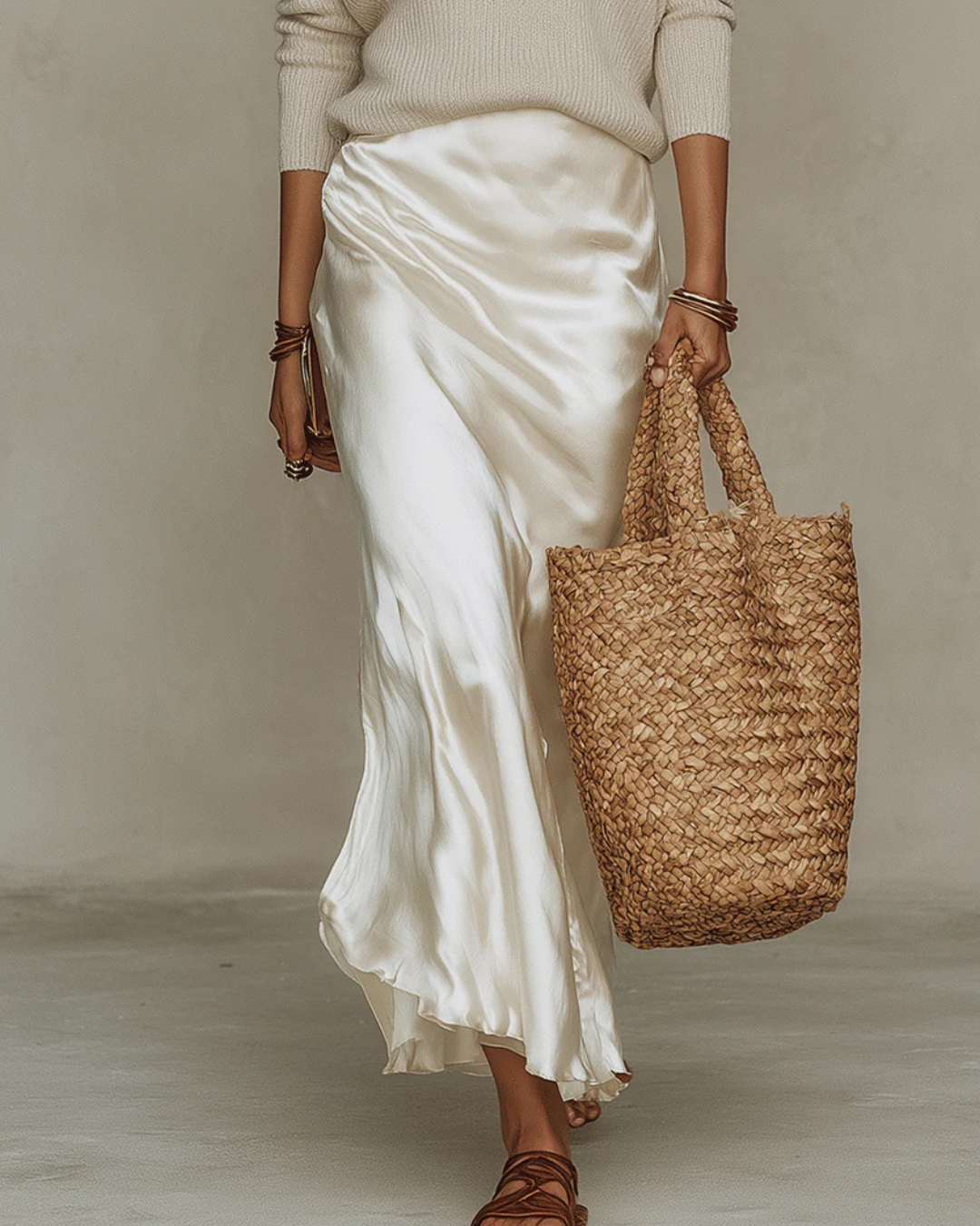 Aida | Vestido de satin con suéter incluido