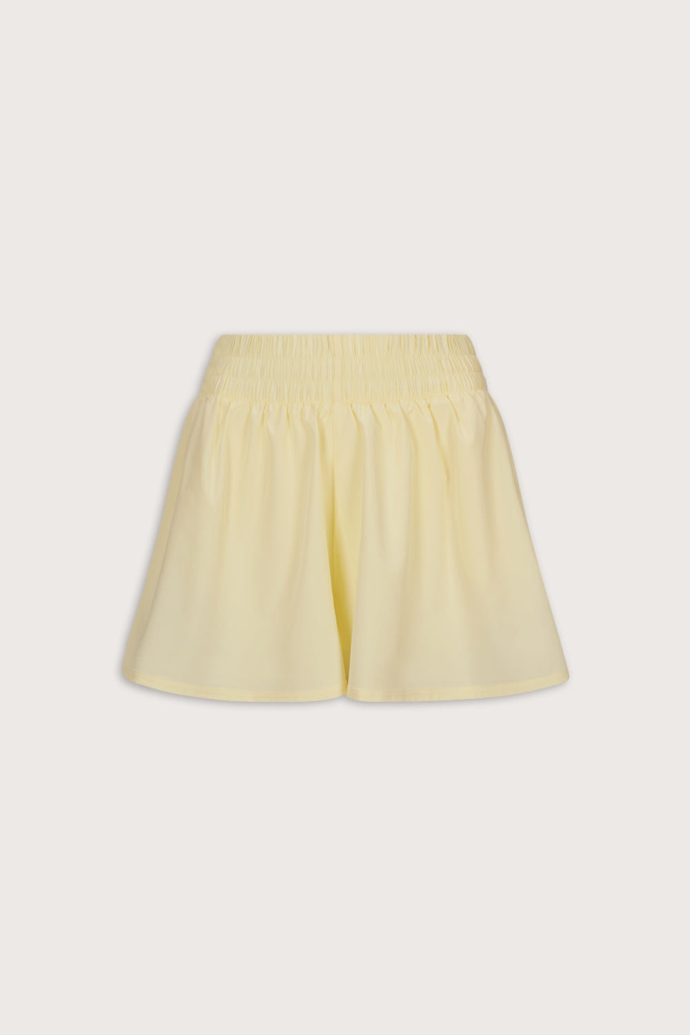 Pantaloneta corta con cintura fruncida / Amarillo limón